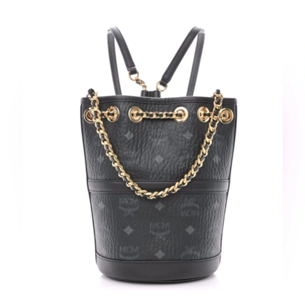 🔥NEW MCM Mini Visetos backpack with chain shoulder straps - Picture 1 of 8